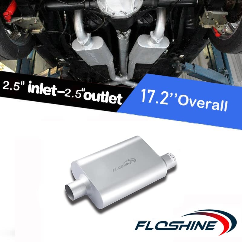Universal Mufflers, Two Chamber 2.5'' offset inlet (ID) 2.5'' offset 2.5"