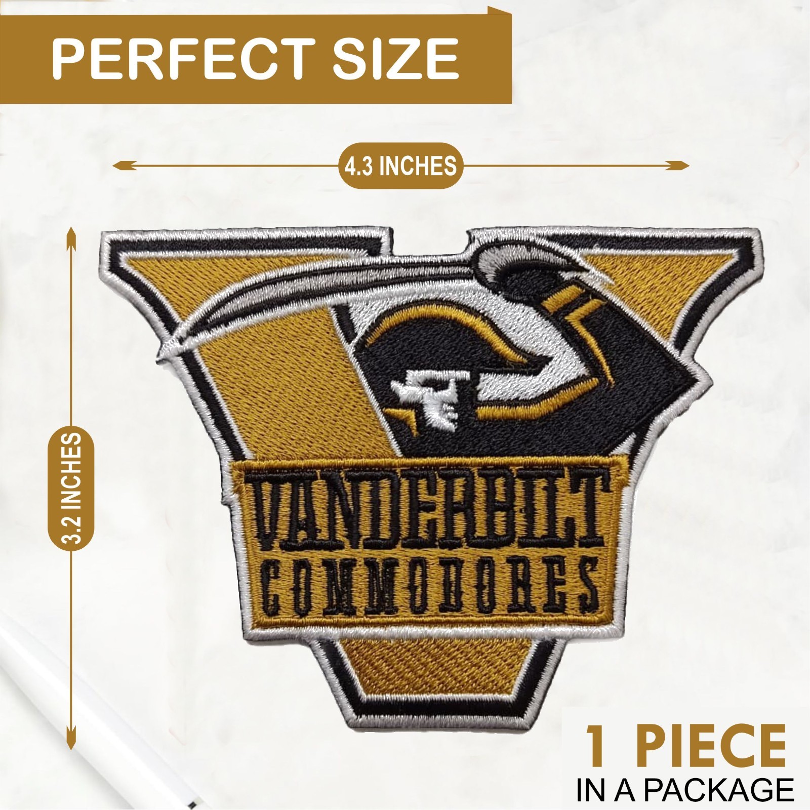 Vanderbilt Commodores NCAA Team Logo Iron On Patch-Sew Patch-Embroidered Patch