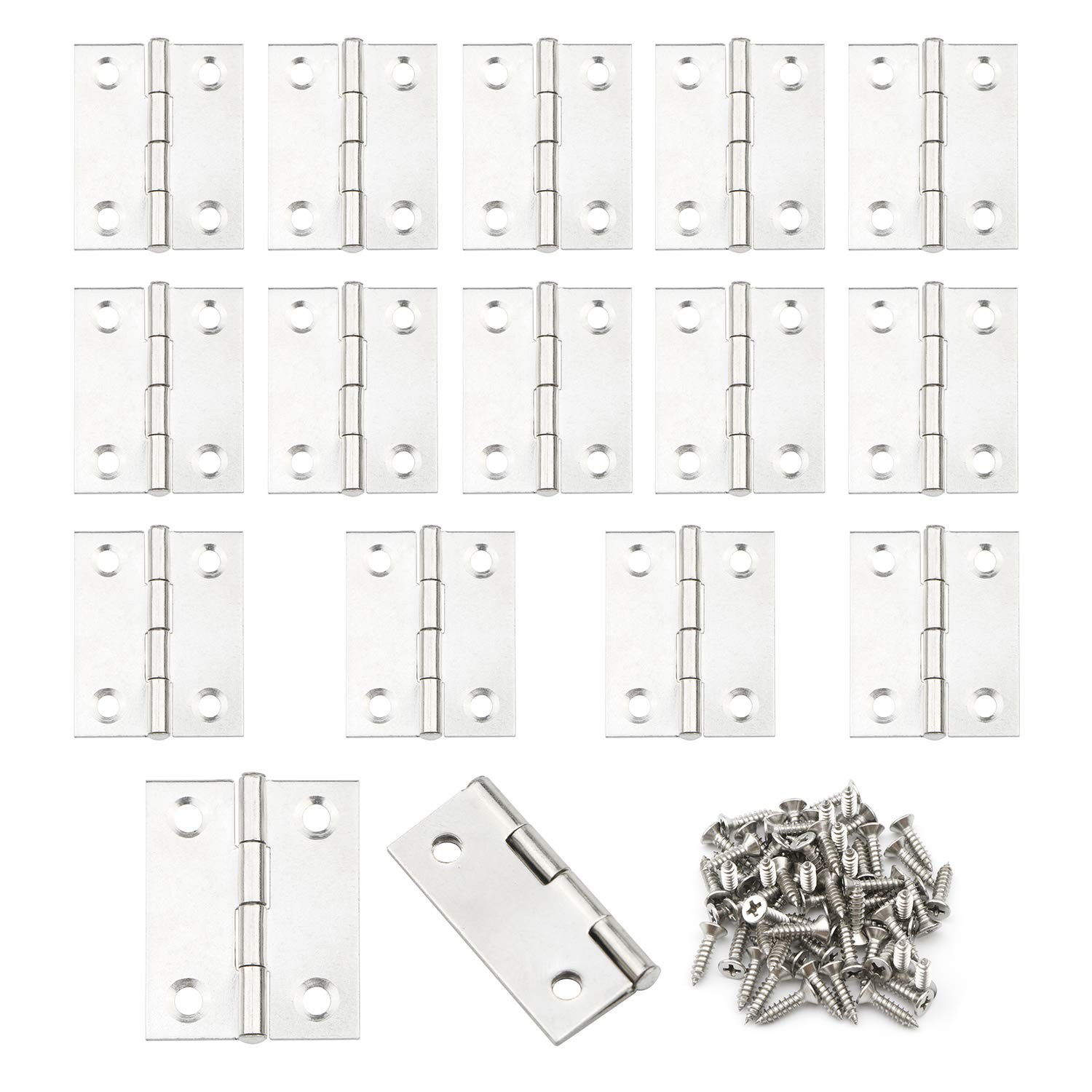 Pxyelec 1.5 inch Stainless Steel Folding Butt Hinge Home Furniture 1.5inch