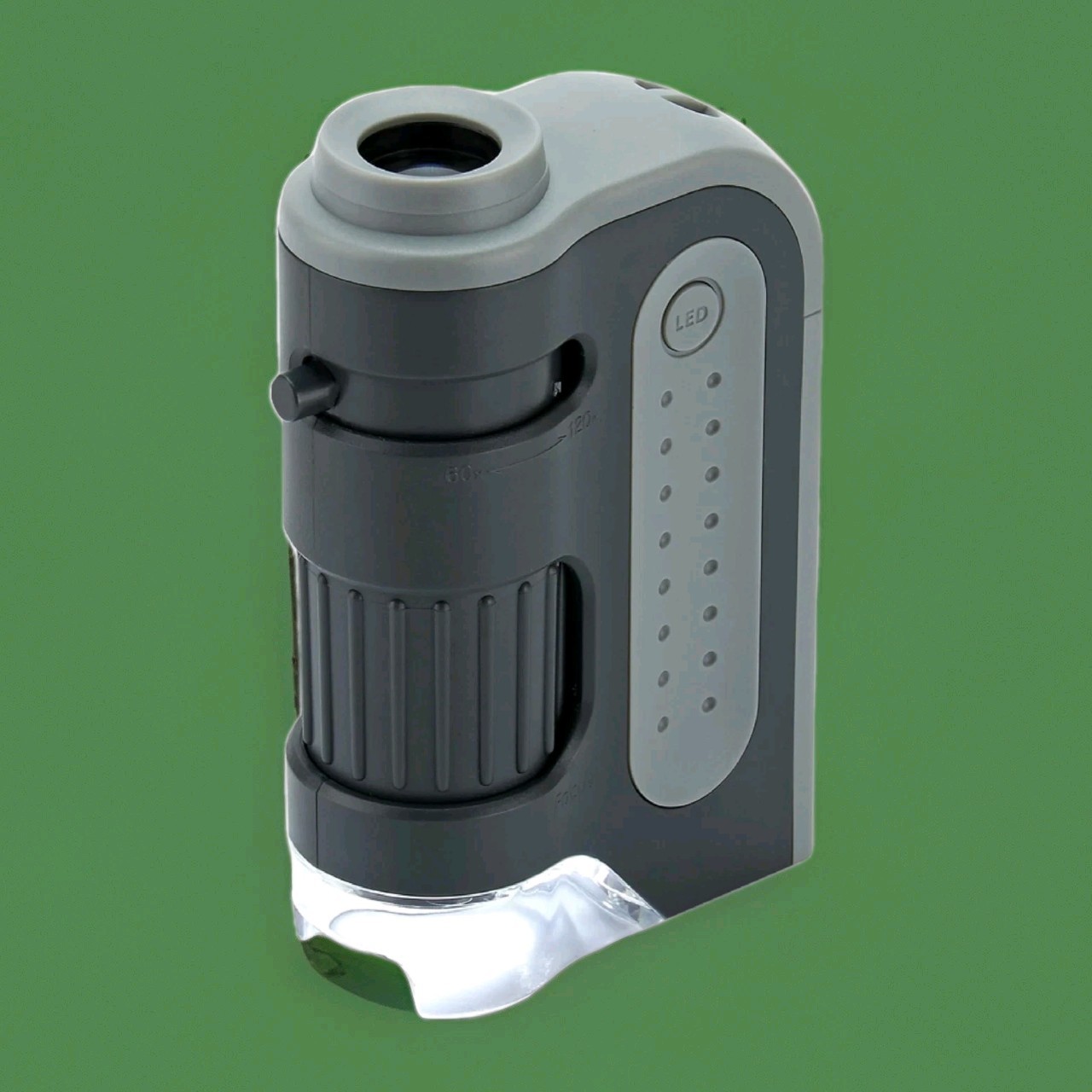 LED Pocket Microscope | Microbite Plus | 60x- 120x| by Carson| MM300 | Gray| 107