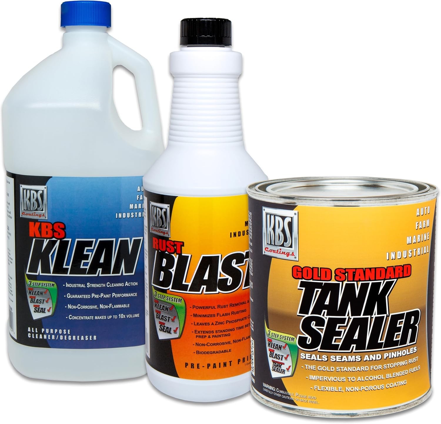 KBS Coatings 53000 Auto Fuel Tank Sealer Kit, Seals Up to 25 Gallon
