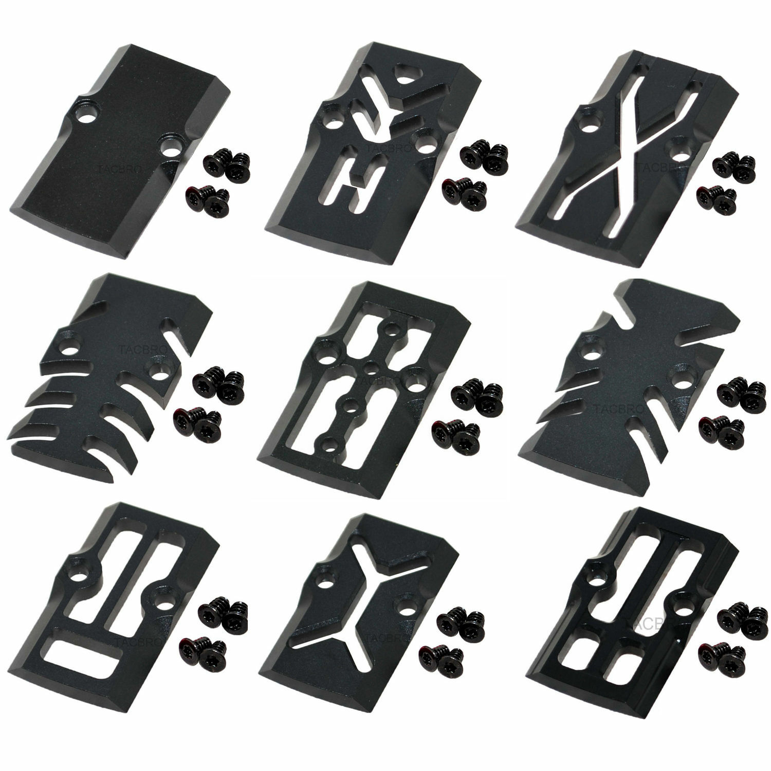 Black Anodized Aluminum Trijicon RMR Cover Plate for G17 G19 G26 Cut Slides