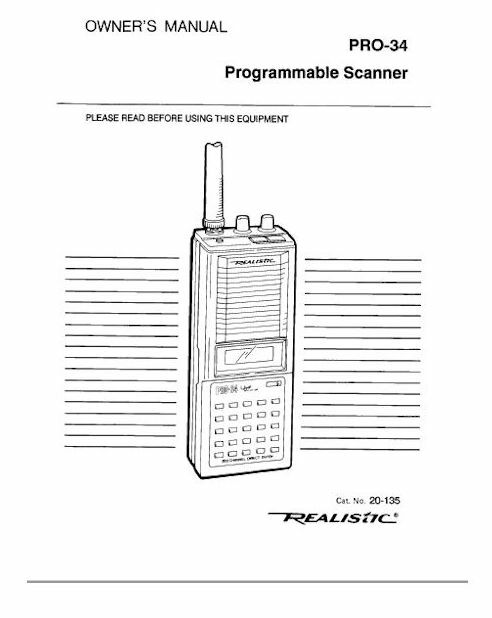 RADIO SHACK PRO-34 INSTRUCTION OPERATING MANUAL