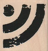 Quarter of Bullseye/Target 1 3/4 x 1 3/4" Rubber Stamp, Mixed Media Stamp