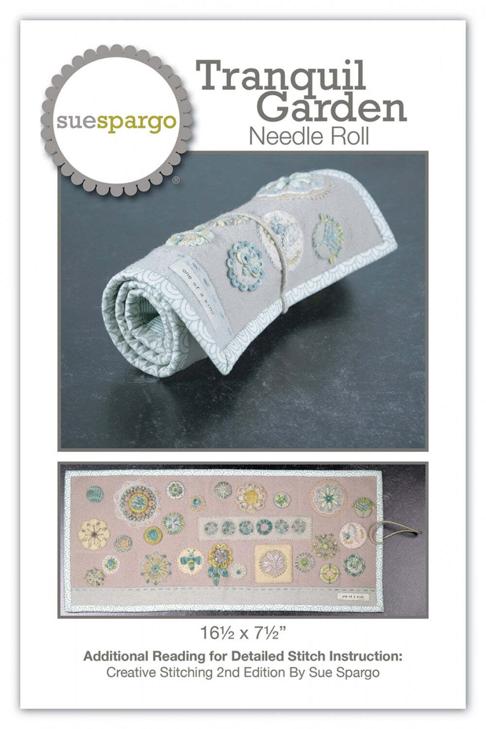 Tranquil Garden Needle Roll - Applique, Embroidery, and Sewing Pattern by Sue Sp