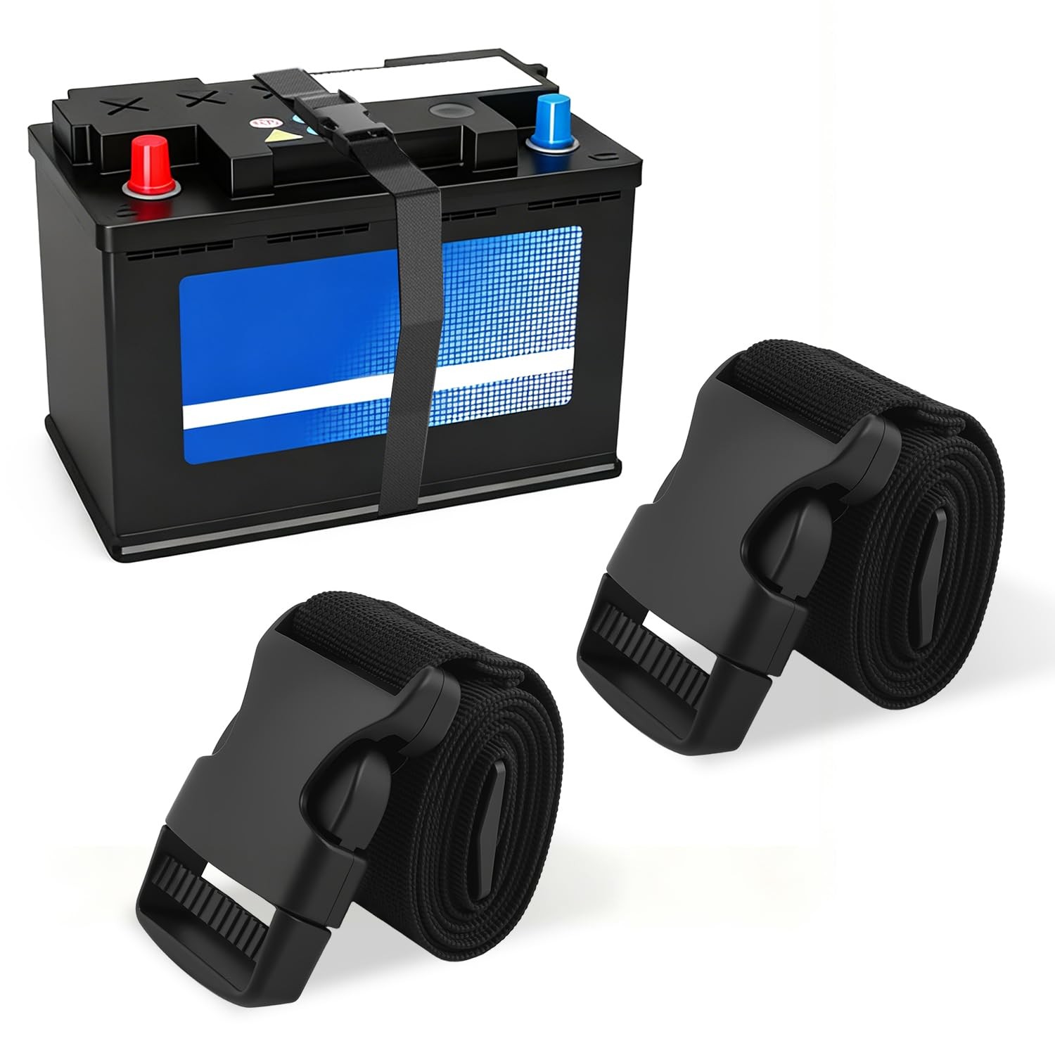 2PCS 39" Car Battery Tie Down Strap with Elastic 39.37*1.51*0.04 inch,