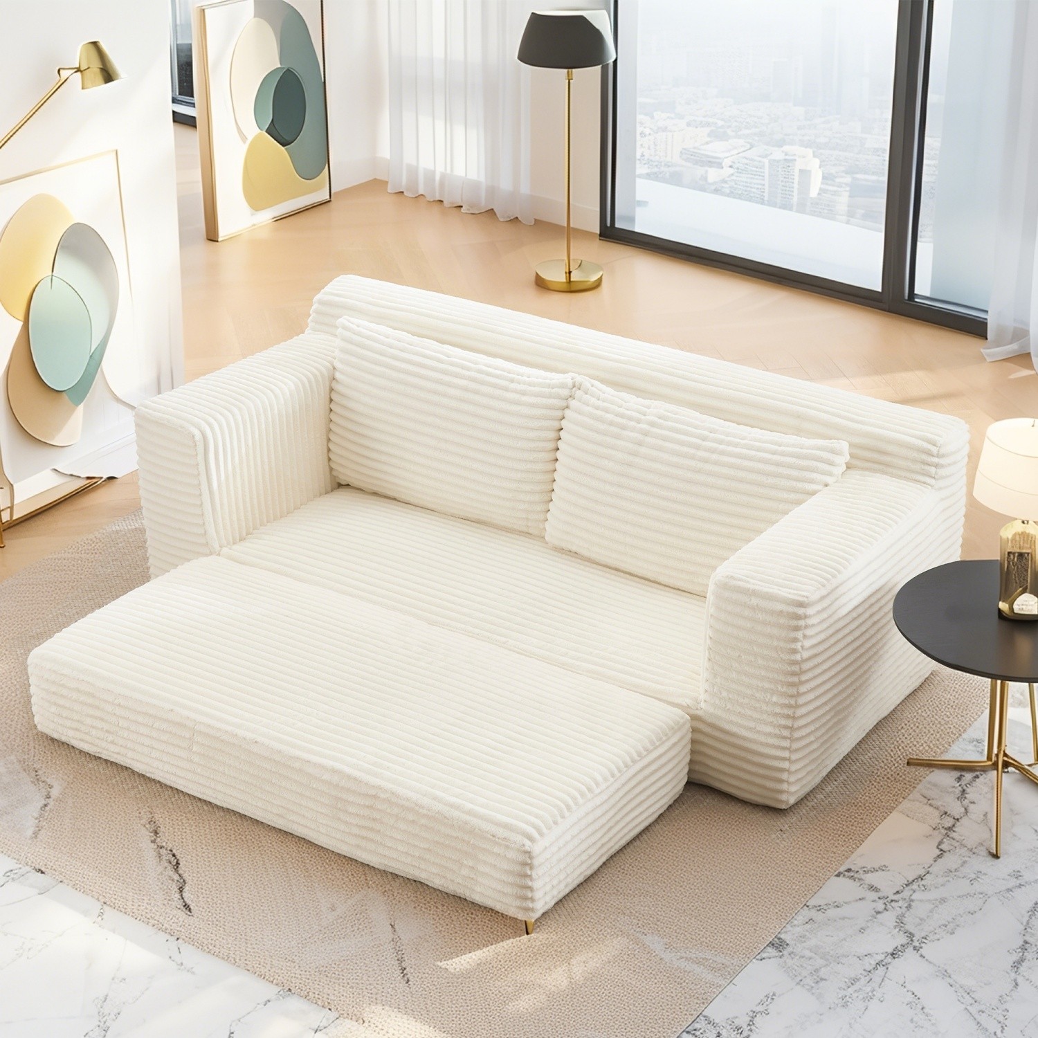 Convertible Sofa Bed Loveseat Sofa Couch 2-in-1 Multi-Functional Sleeper Sofa
