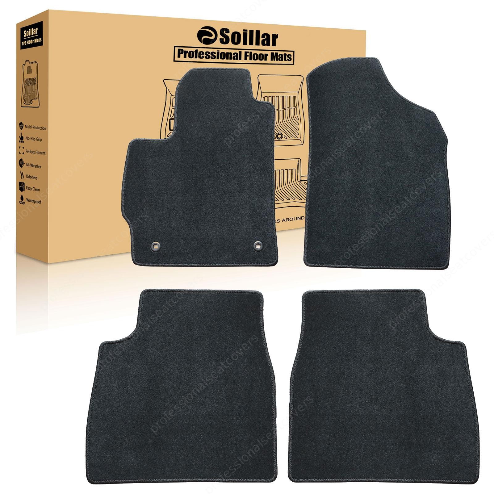 Velour Front+Rear Floor Mats Carpet For 2013 2014 Toyota Prius Anti-Slip Black