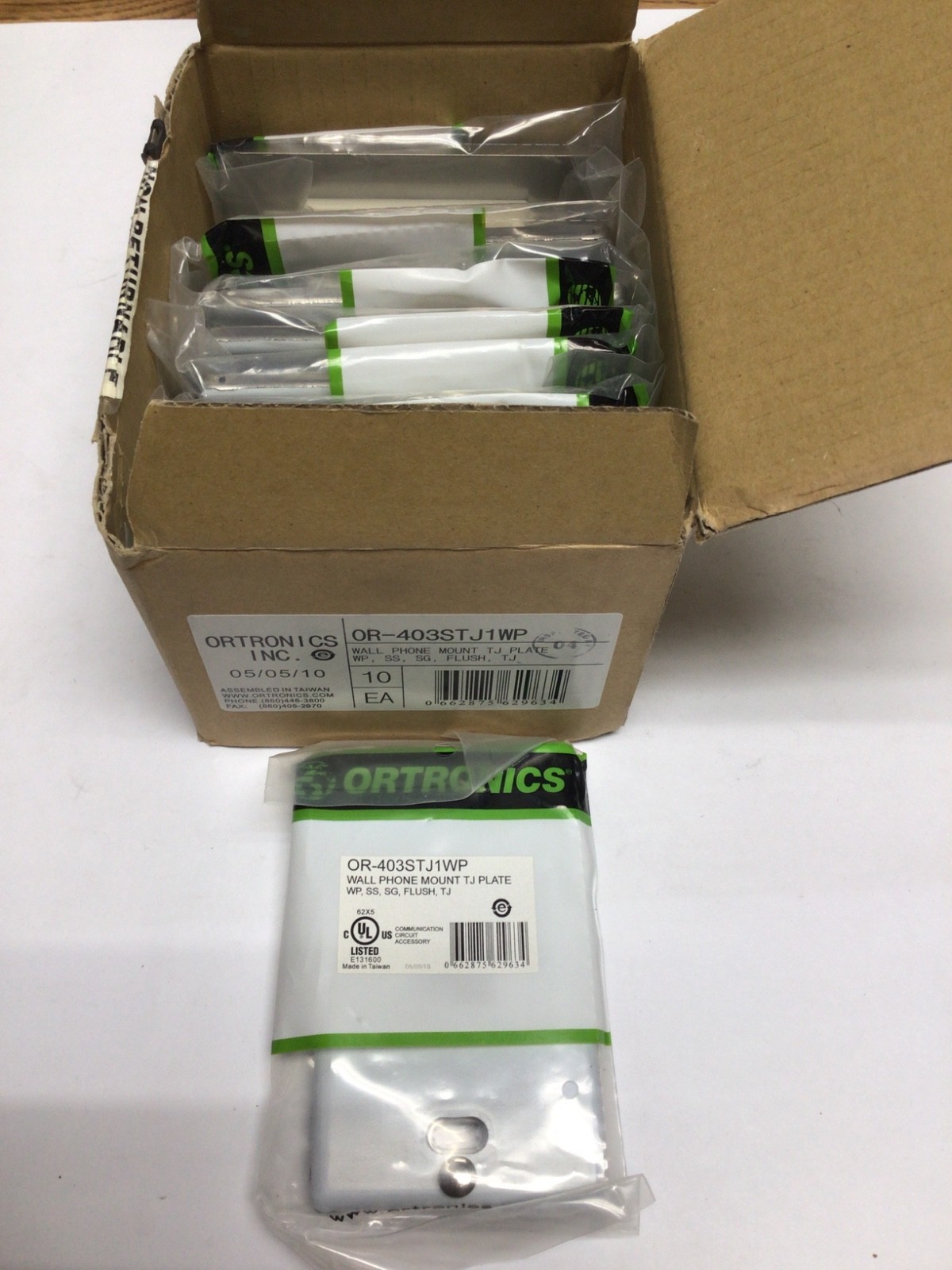 ORTRONICS OR-403STJ1WP WALL PHONE MOUNT TJ PLATES new lot of 10