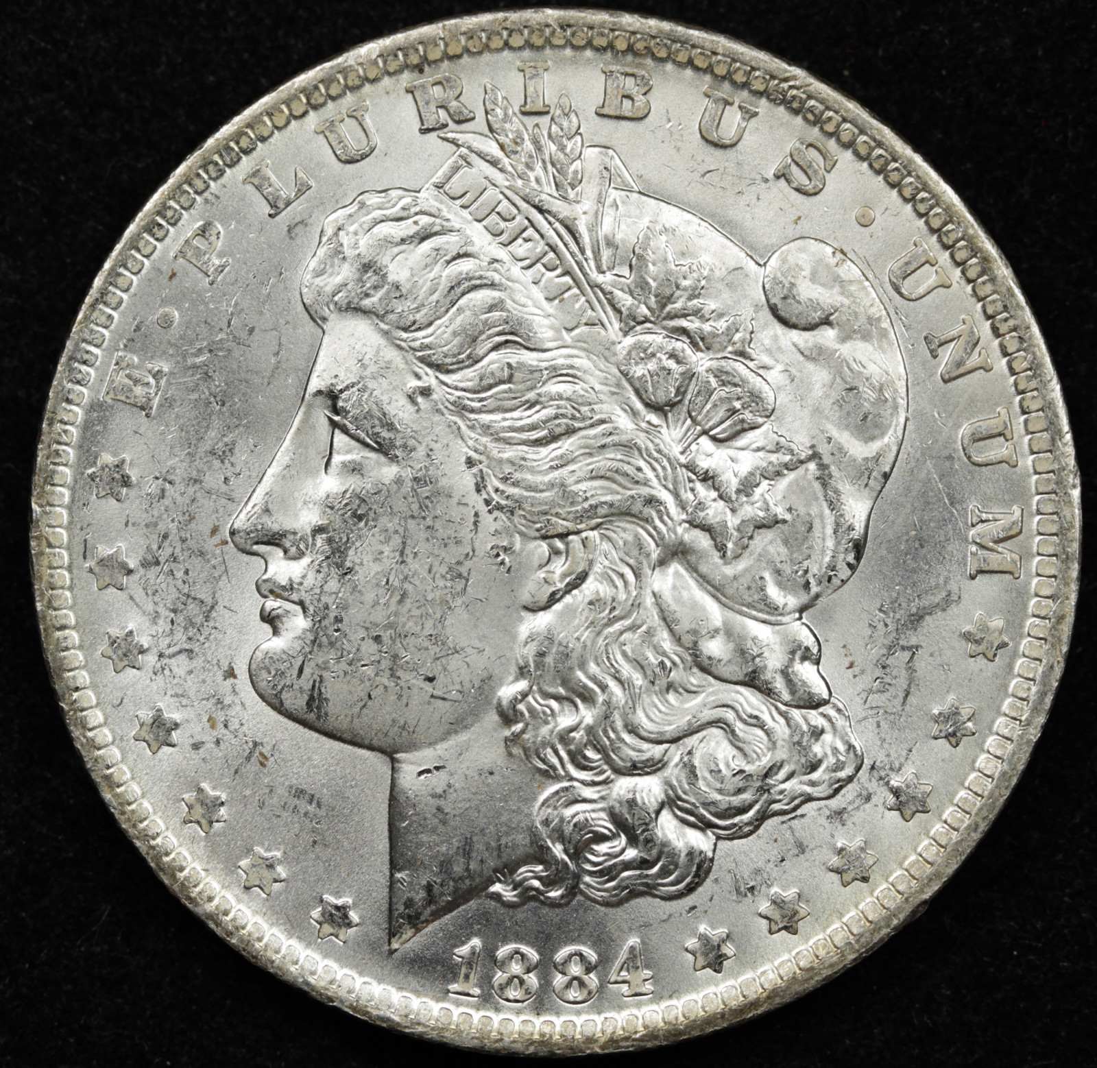 1884-o Morgan Silver Dollar.  B.U.* (Inventory F)