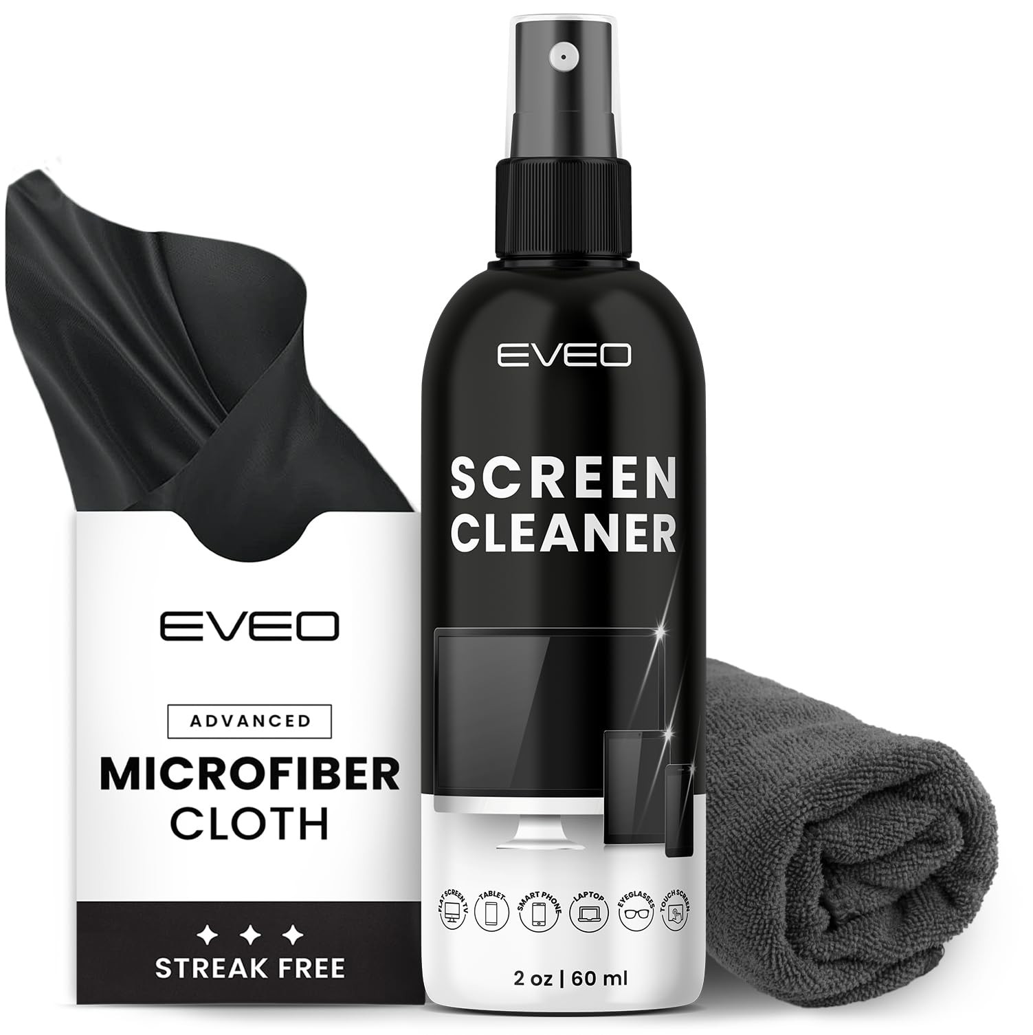 Screen Cleaner Spray and Wipe - TV screen cleaner spray and 2 Microfiber clot...