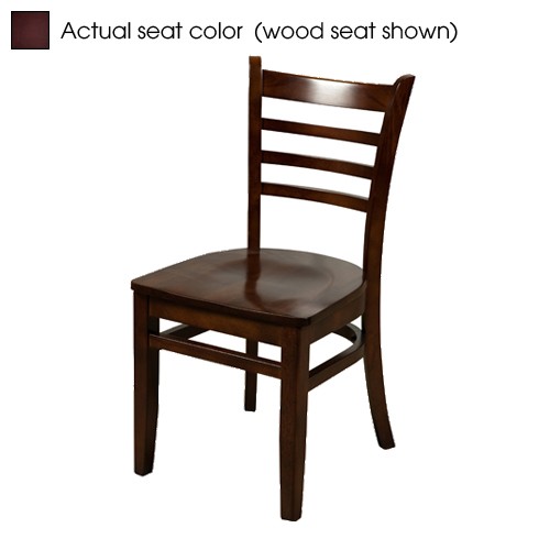 Oak Street Mfg WC101WAWINE Ladderback Walnut Wood Chair w/Wine Vinyl