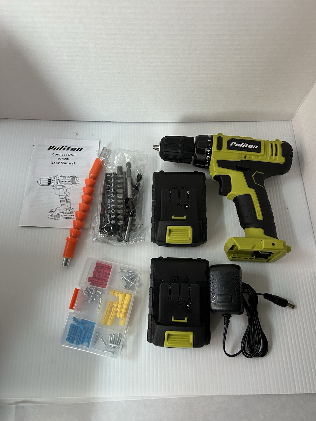 PULITUO'S 20V Cordless Drill/Driver, Electric Screwdriver - 2 Batteries, 30Nm