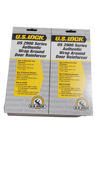 2-Pack US Lock 2900 SER WRAP AROUND CYLINDRICAL 4" X 9" 2-3/8" BS BRASS