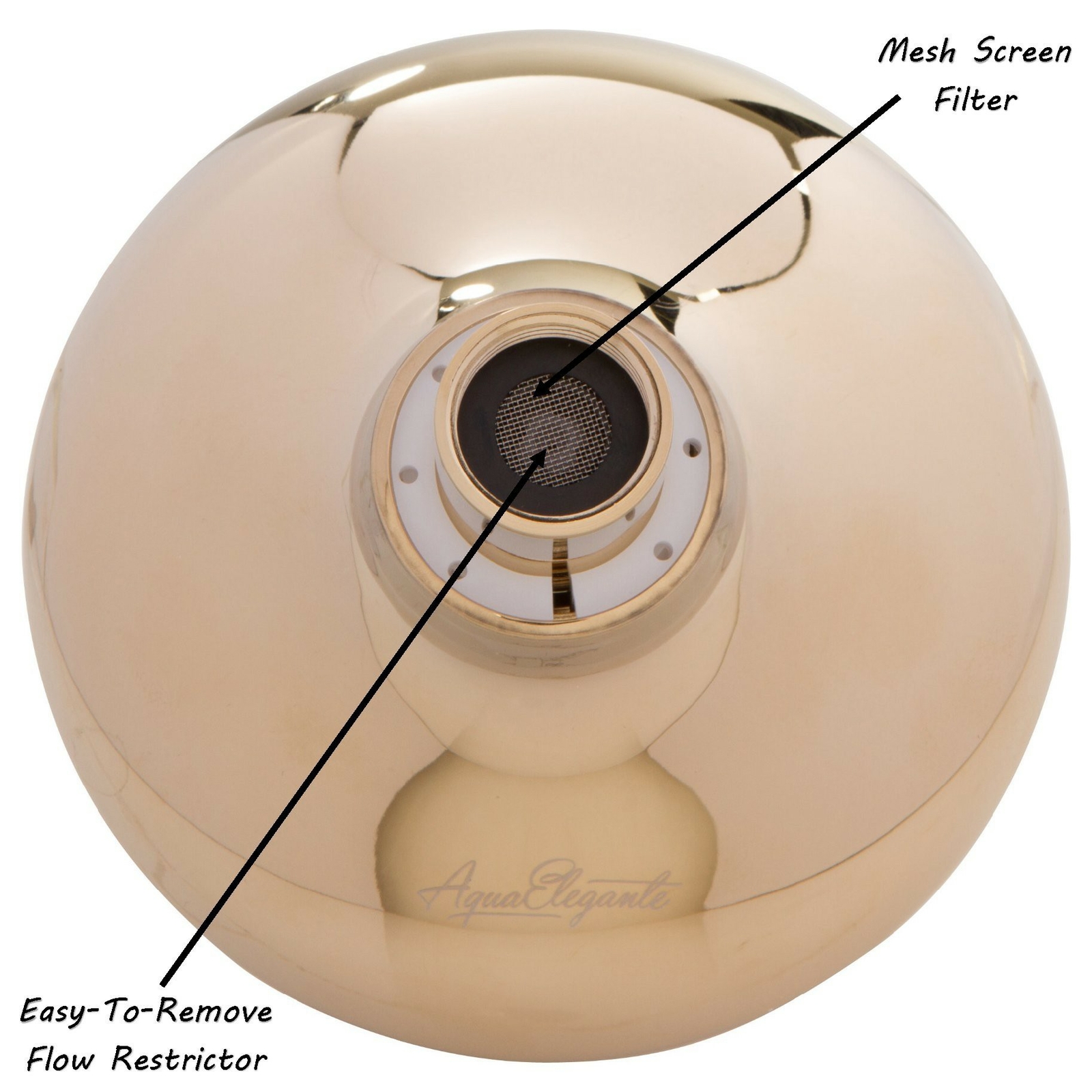 6 Function Luxury Shower Head (Aqua Elegante) - Polished Brass
