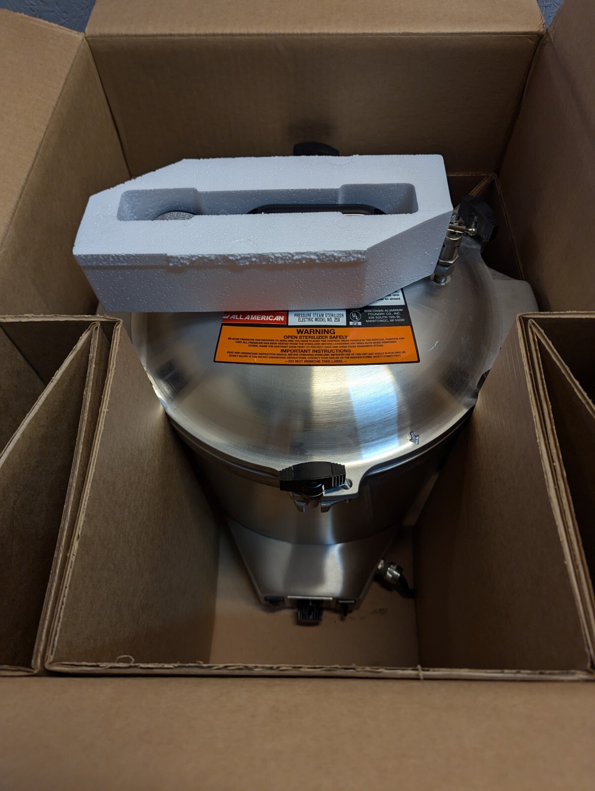 All American Pressure Steam Sterilizer 25X 120 Volt Steroclave 25 Quart