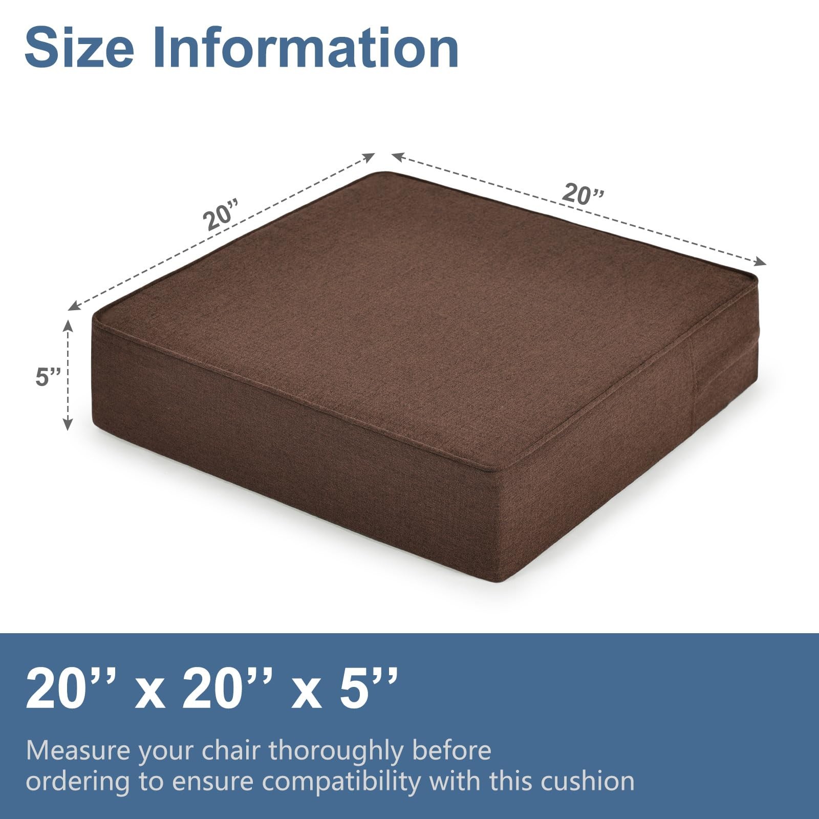 Shinnwa Gel Memory Foam Recliner Cushion for Elderly, 20 × 20 × 5in, Caramel