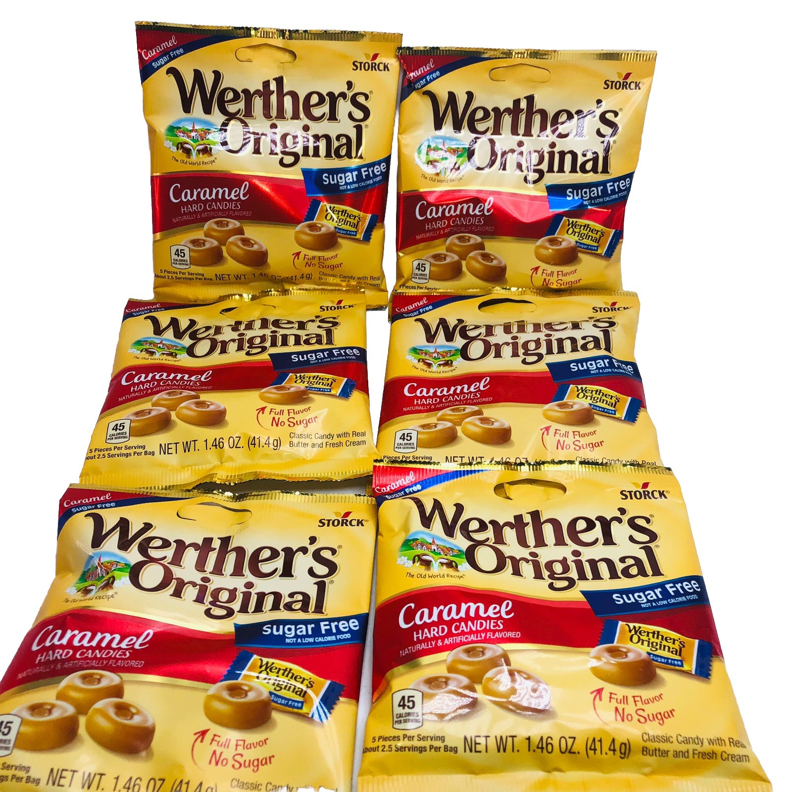 Werther's Original Hard Sugar Free Caramel Candy FRESH BAGS Exp. 09/2027  6 BAGS