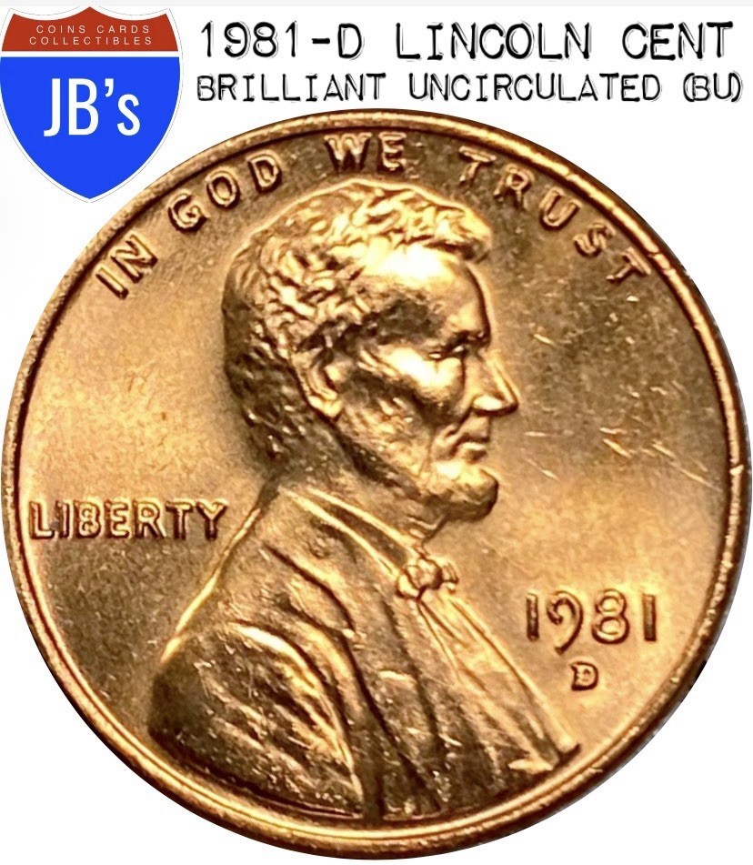 1981-D Lincoln Memorial Cent Penny 1c - BRILLIANT UNCIRCULATED (BU)