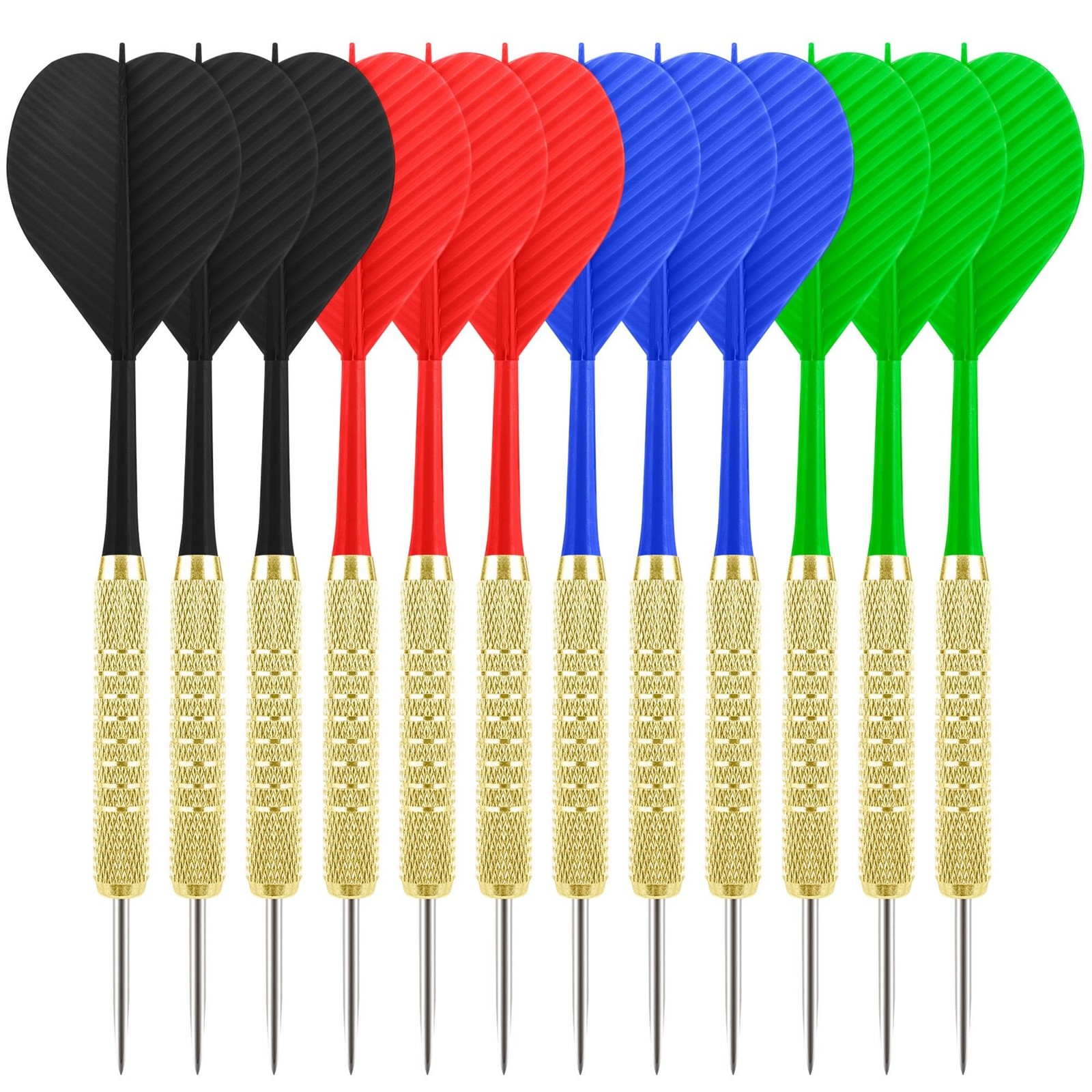 CyeeLife Steel Tip Darts,12 Pack Metal Tip Dart Set, Darts Metal Tip Set, Met...