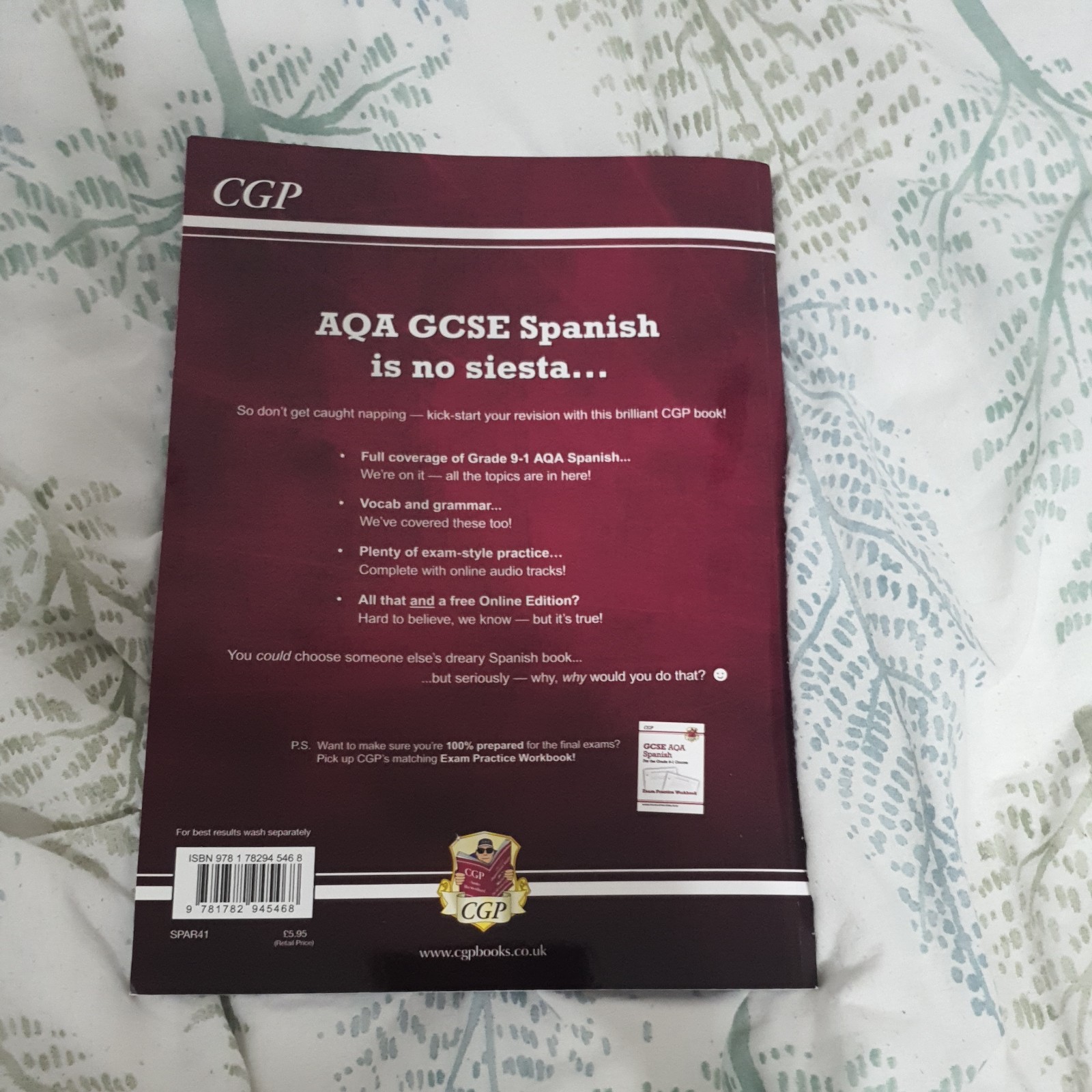 GCSE AQA Spanish Grade 9-1 course CGP Revision Guide