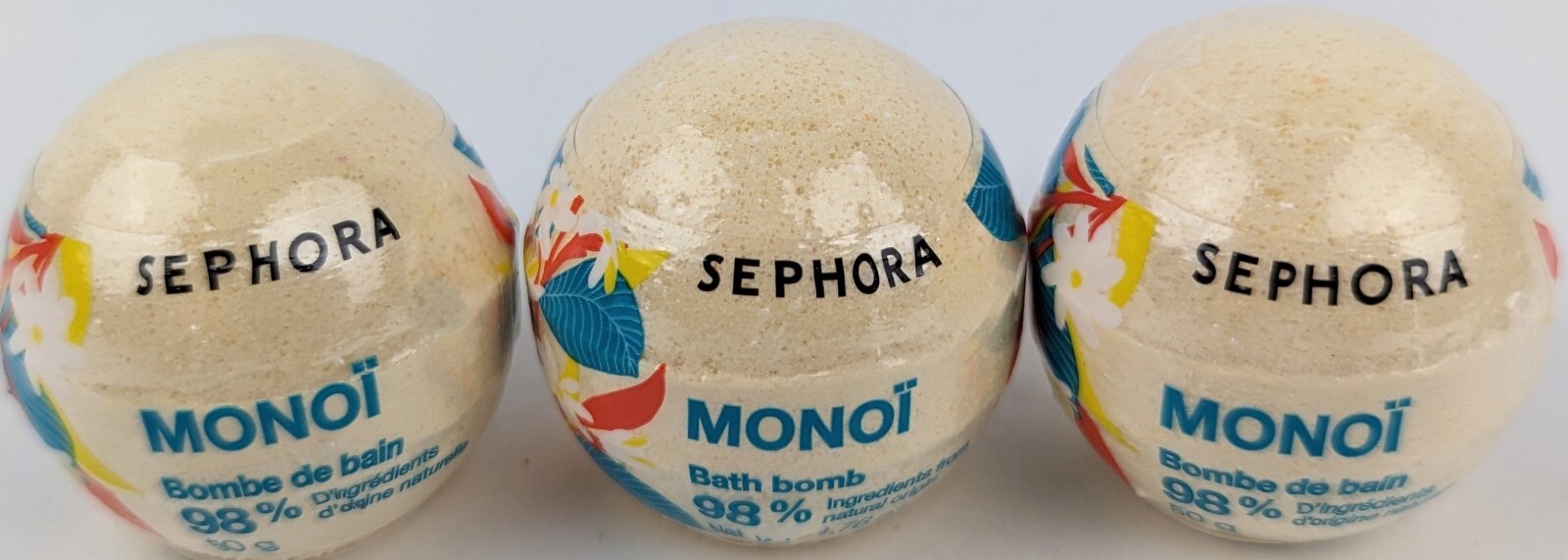 Sephora Collection Monoi Bath Bomb Fizzies 1.76oz. x3