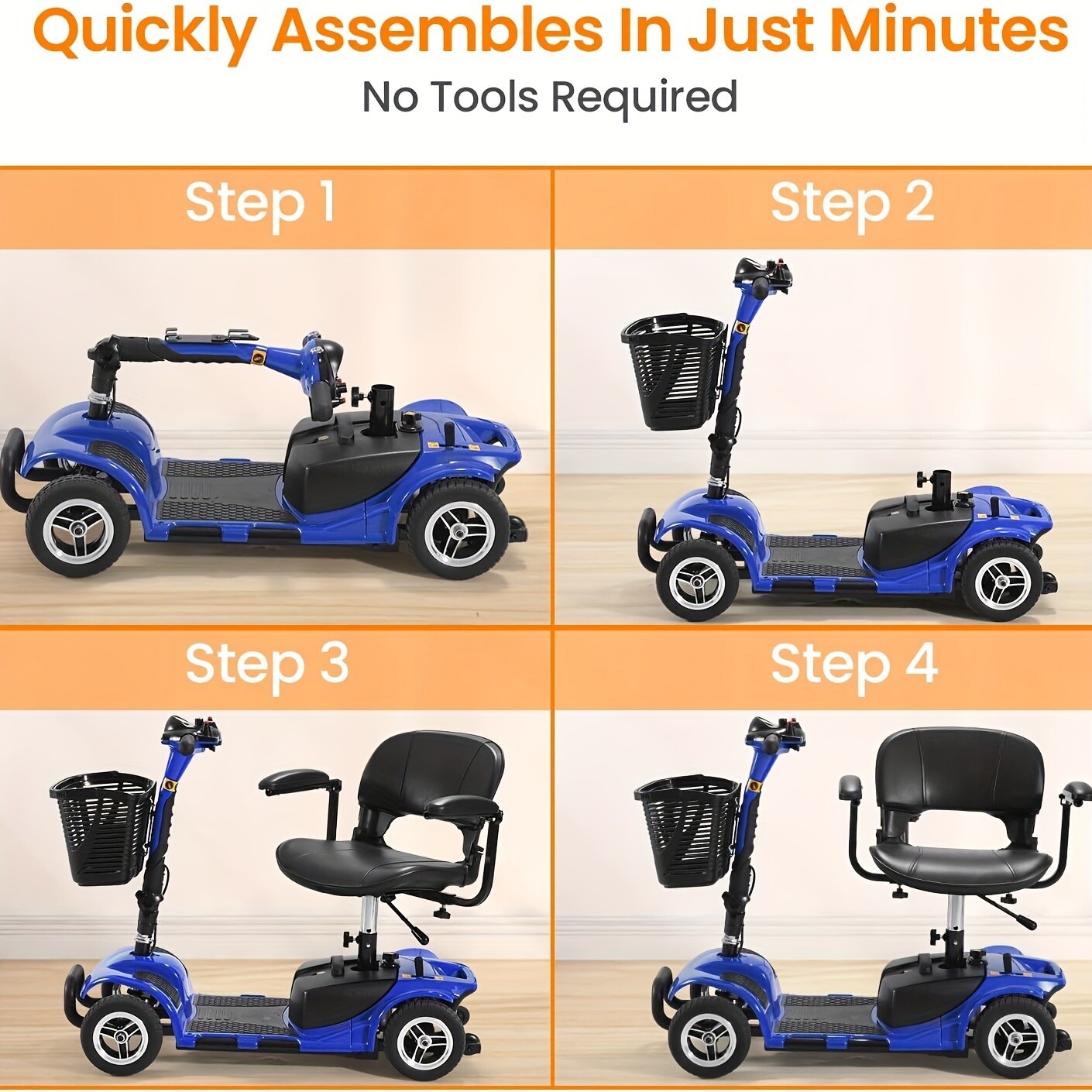 4 Wheels Mobility Scooter Power Heavy Duty Electric Wheelchairs For All Terrain