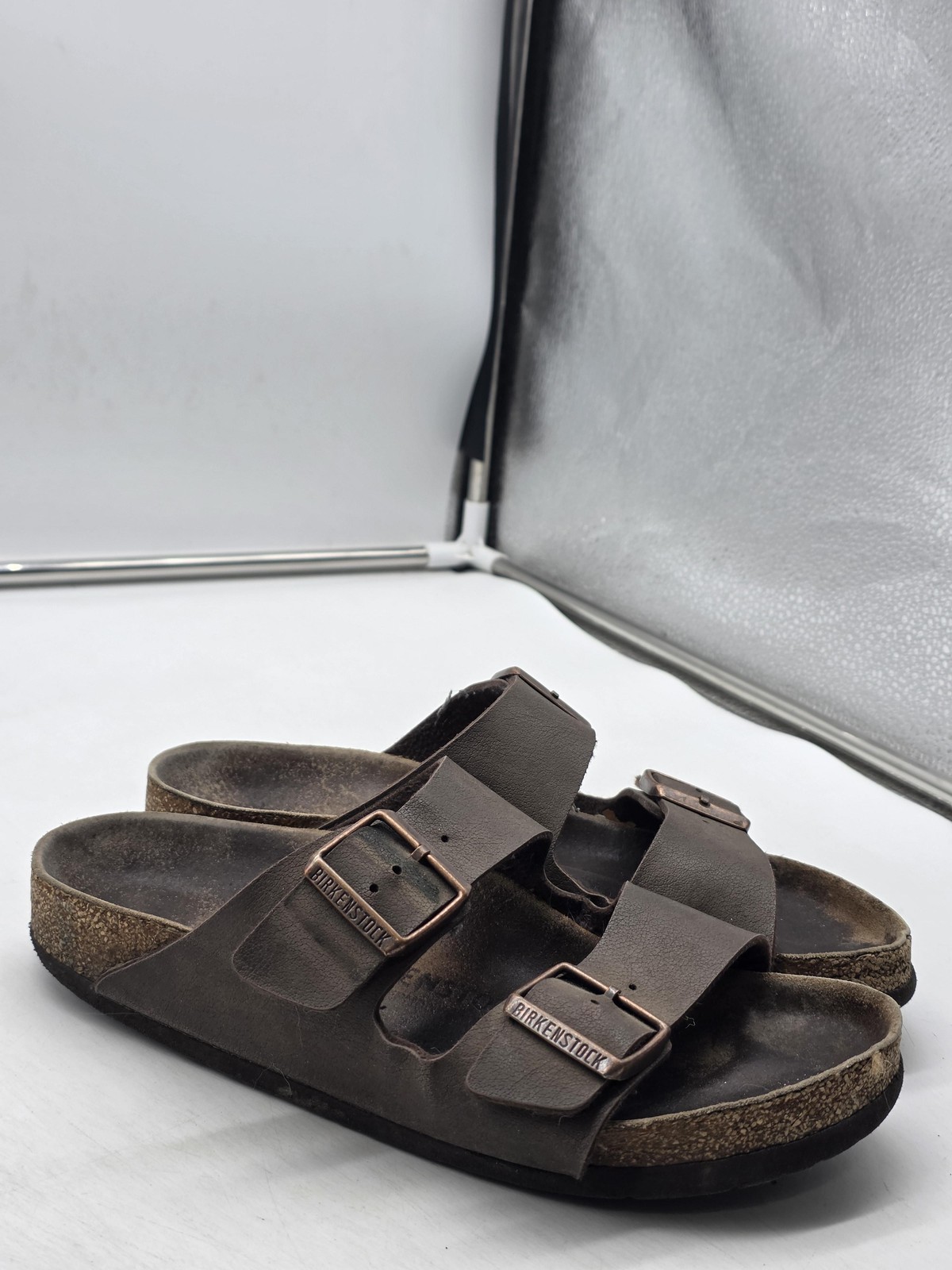 Birkenstock Sandals Womens Size 7 Brown Arizona Two Strap Cork Footbed Slides
