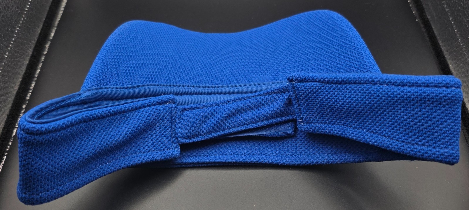 Girl softball visor royal with withe stripe adjustable