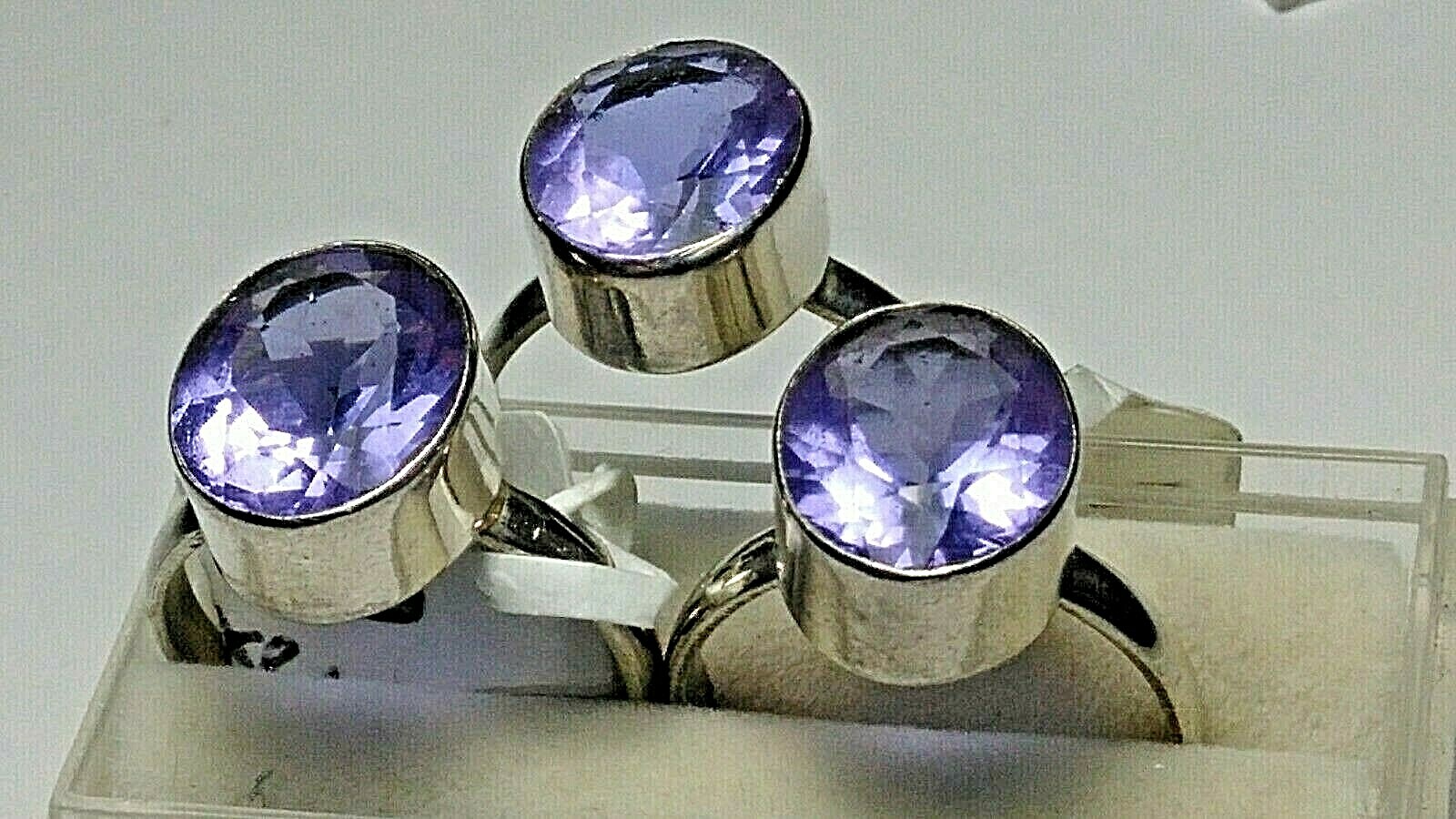 STERLING SILVER .925 WITH NATURAL AMETHYST RINGS IN SIZES 7.0-7.25,7.5 AND 8.0!