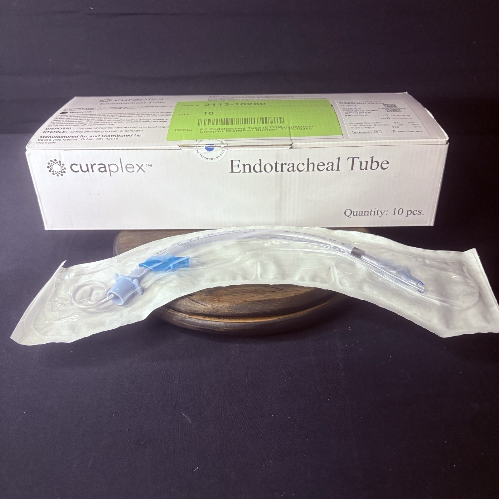Sterile Endotracheal Tube 6.0 mm w/Cuff (Pack Of 2) Individually Packaged Sealed