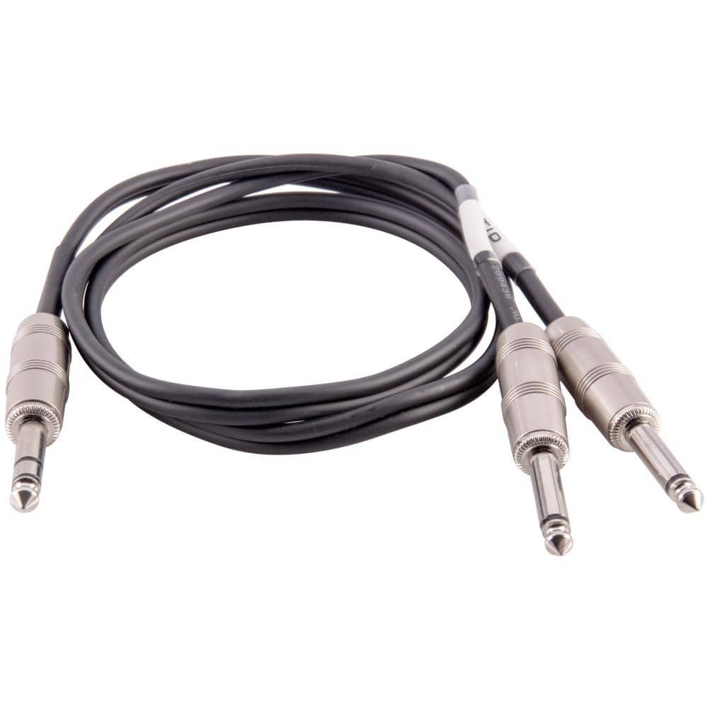 3ft 1/4" TRS Male to Dual 1/4" TS Y Splitter Cable Audio Adapter