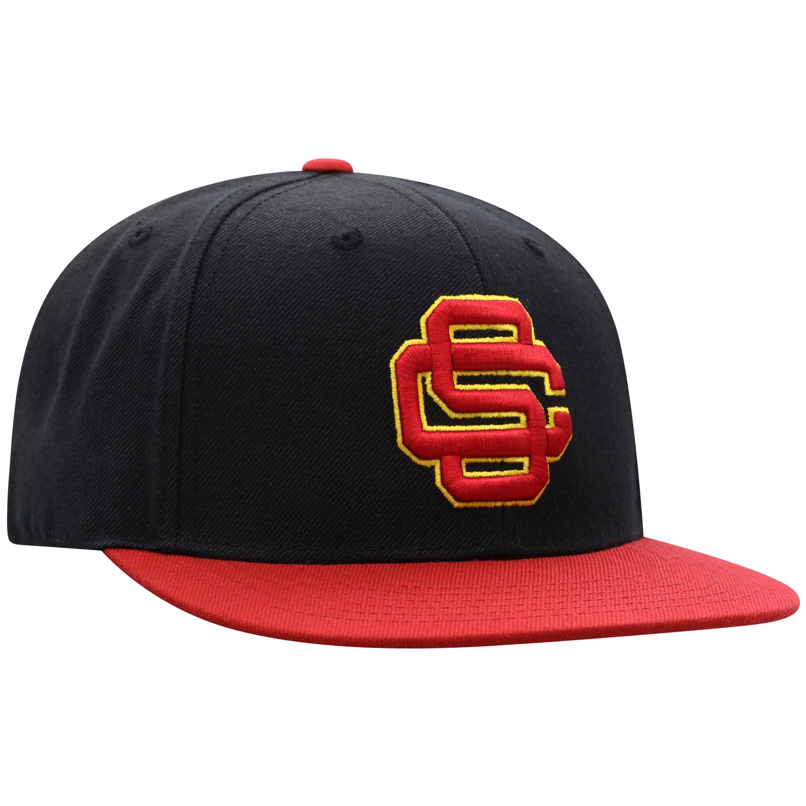 Men's Top of the World Black/Cardinal USC Trojans Team Color Two-Tone Fitted Hat