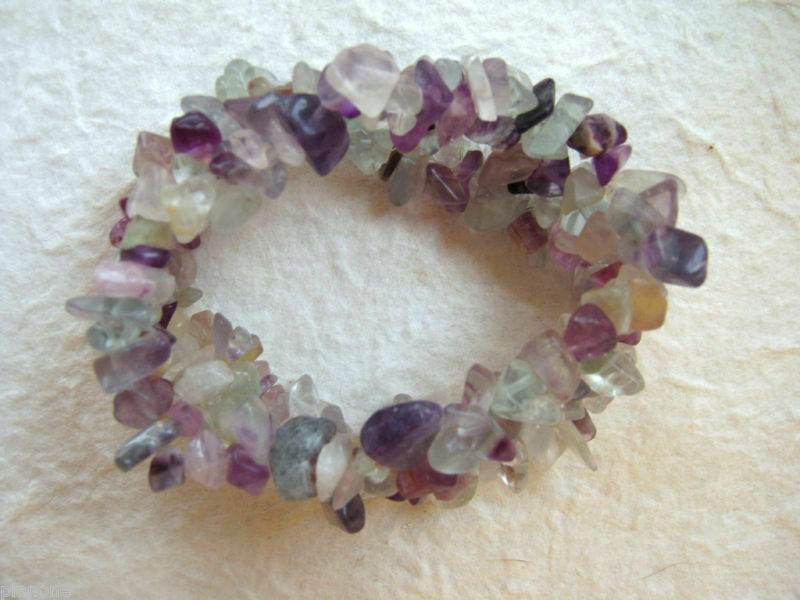 Fluorite Gemstone Nugget Stretch Bracelet