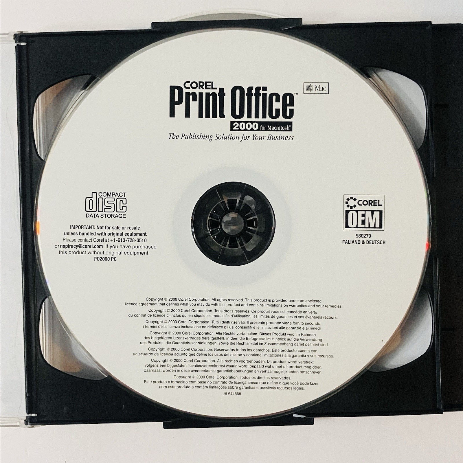 Corel Print Office 2000 2 Disc Set Windows Mac Vintage Software Serial