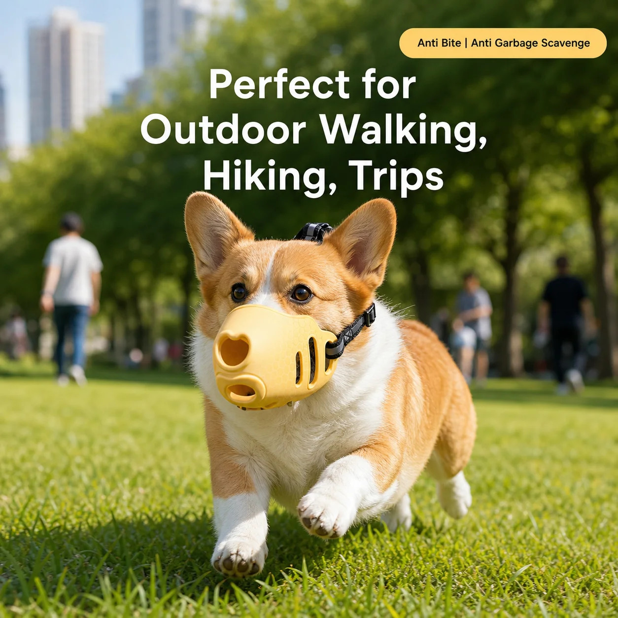 Silicone Dog Muzzle Reflective Strap Breathable Hollow Drinkable Anti Bite Mouth