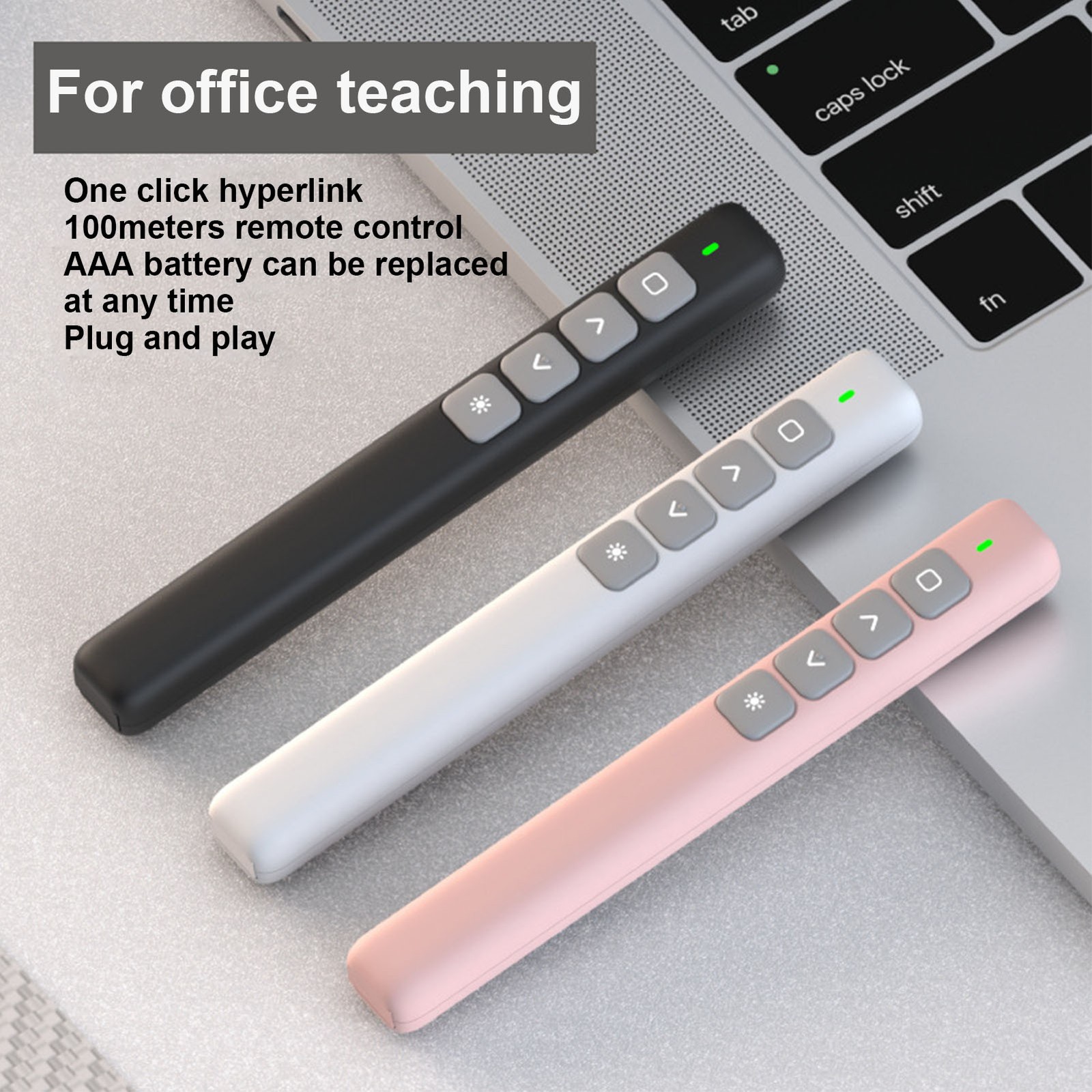 Presentation Clicker Integrated Magnetic Design Ergonomic Stable Remote Con TEQS