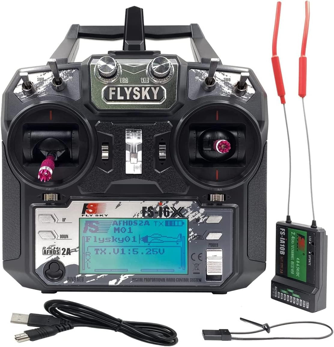 Flysky Fs-I6X 10CH Radio Transmitter and Receiver Fs-Ia10B 2.4G RC Controller fo