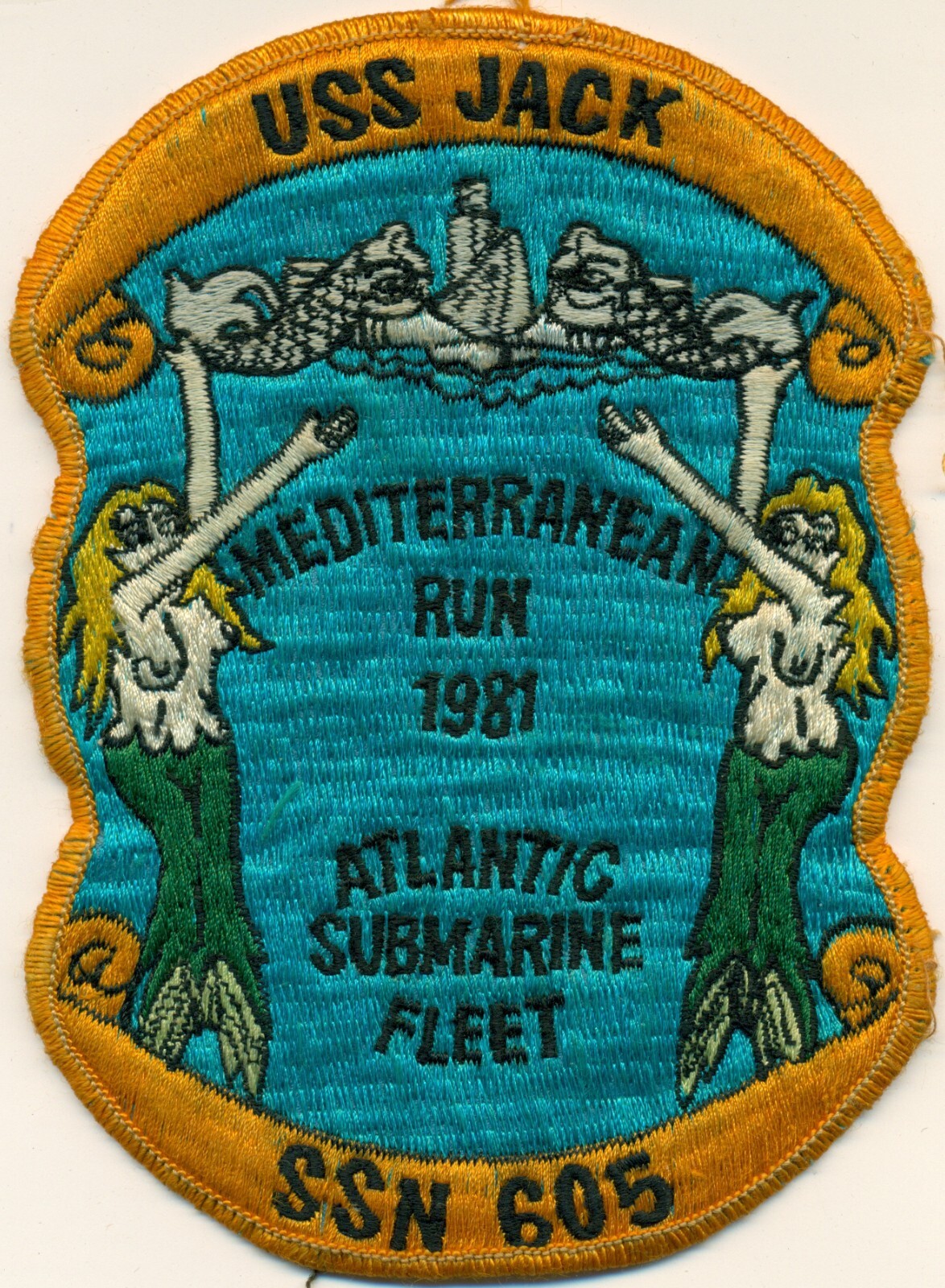 USN USS JACL SSN-605 MEDITERRANEAN RUN 1981 SUBMARINE PATCH