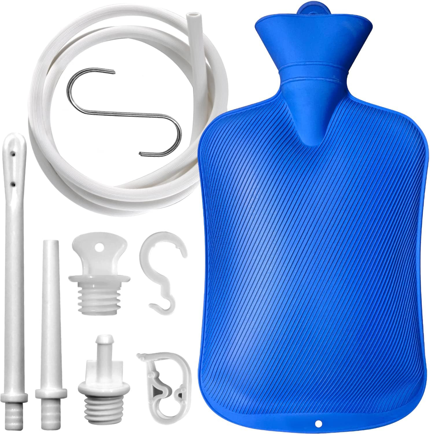 Enema Bag 2L Home Enema Kit with 2 Enema Tips,60 Inch Long Silicone Hose, Contro