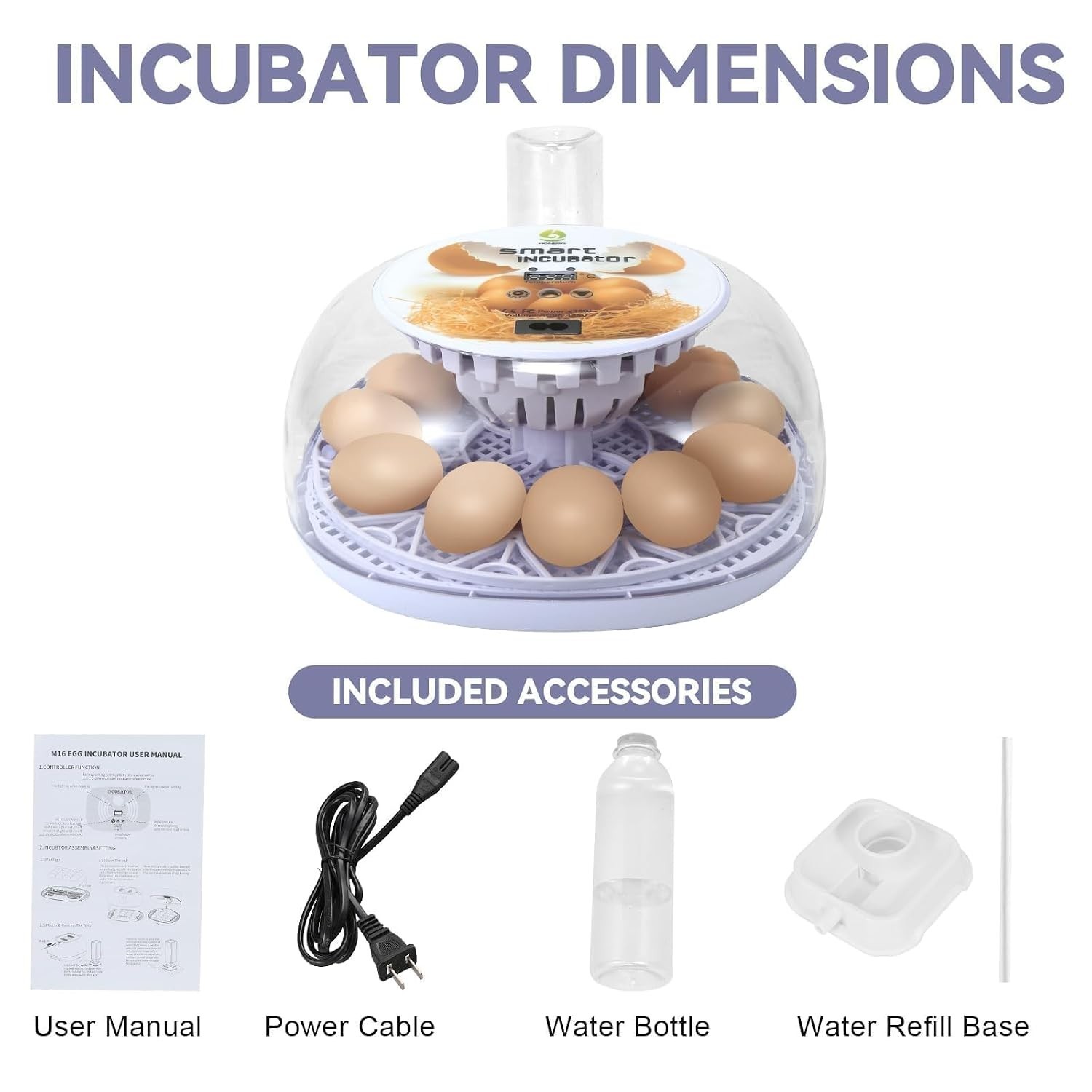 Gen I - 12 Egg Automatic Incubator, Steady Humidity with Auto-Refill, Stable ...