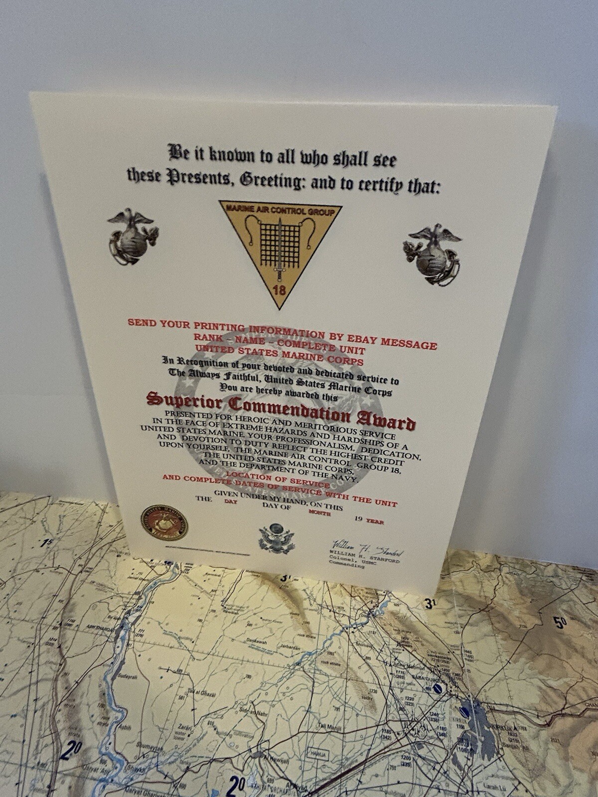 U.S.M.C. / MARINE AIR CONTROL GROUP 18 - SUPERIOR COMMENDATION AWARD