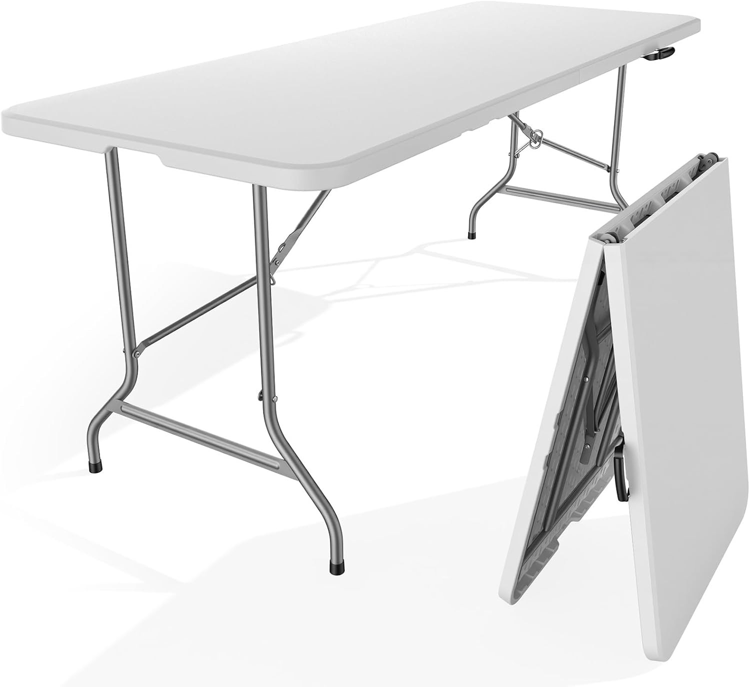 6 FT Folding Picnic Table Easy to Fold & Store Foldable Table Camping Picnic
