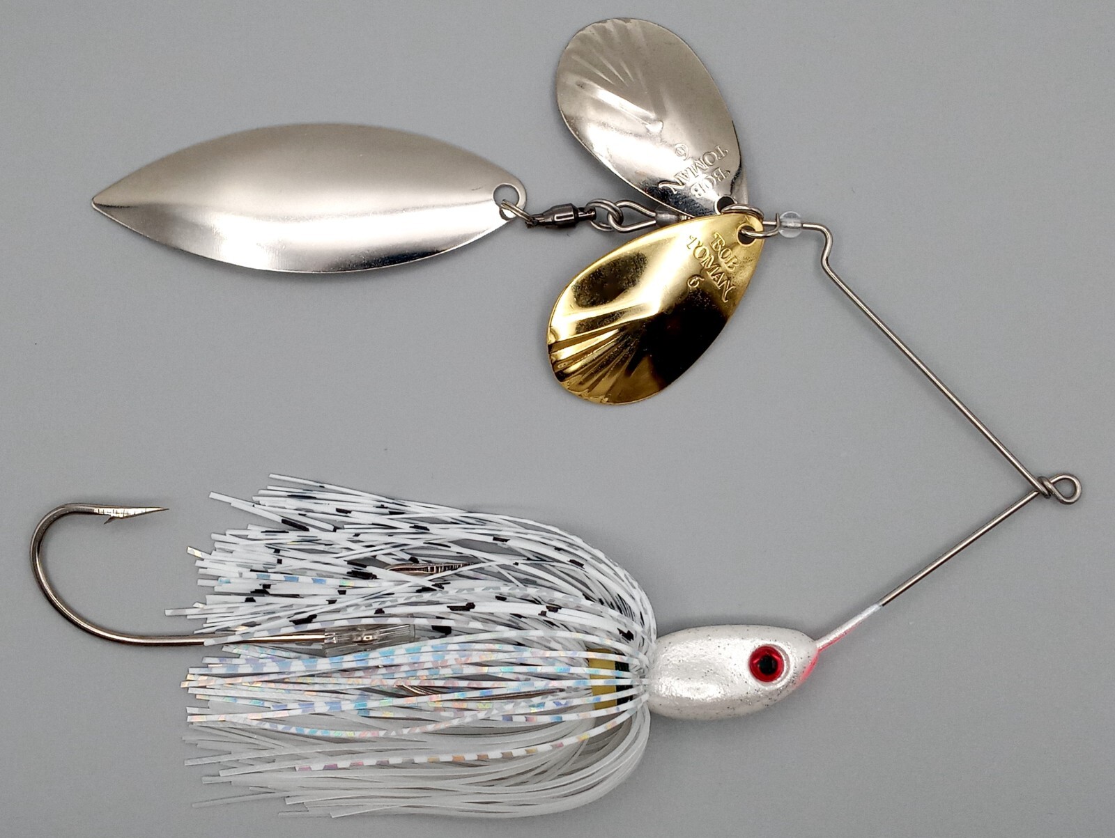Custom Magnum Spinnerbait ~ Chrome Shiner ~ 1 oz Triple Spin
