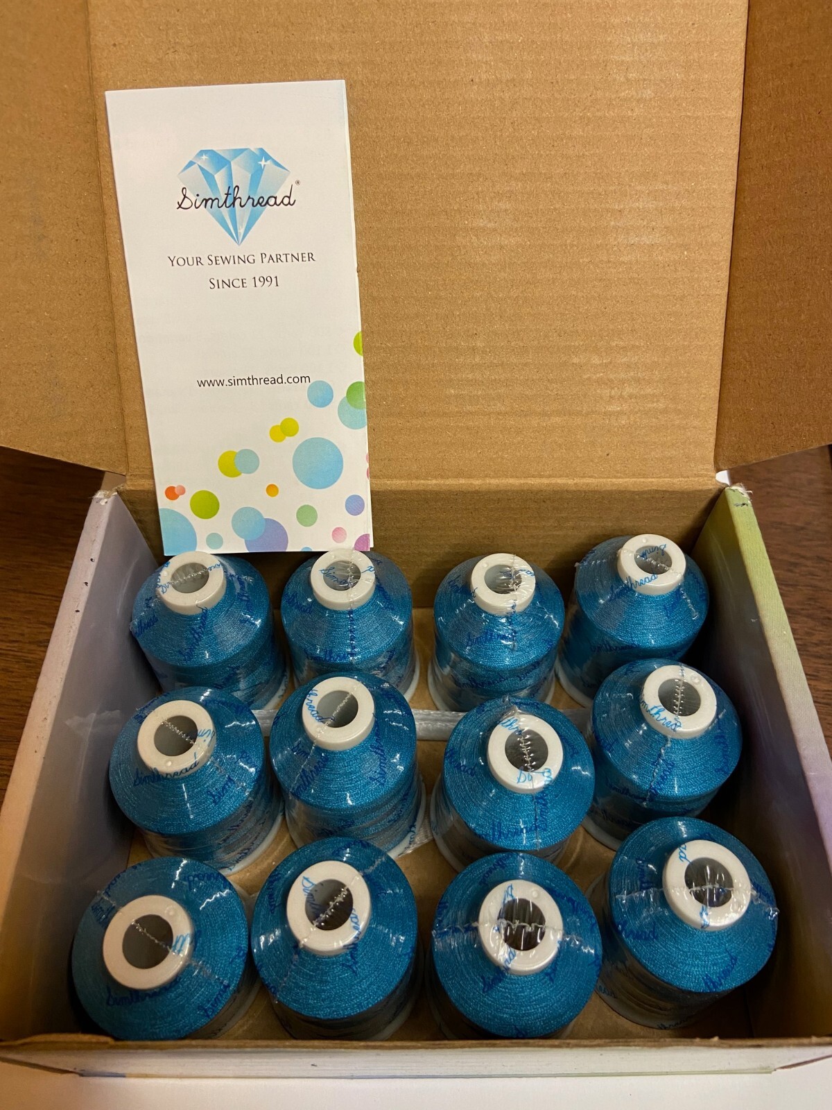 Simthread Sewing Embroidery Thread, Lt. Teal Blue, 100% Polyester, 700m Spool