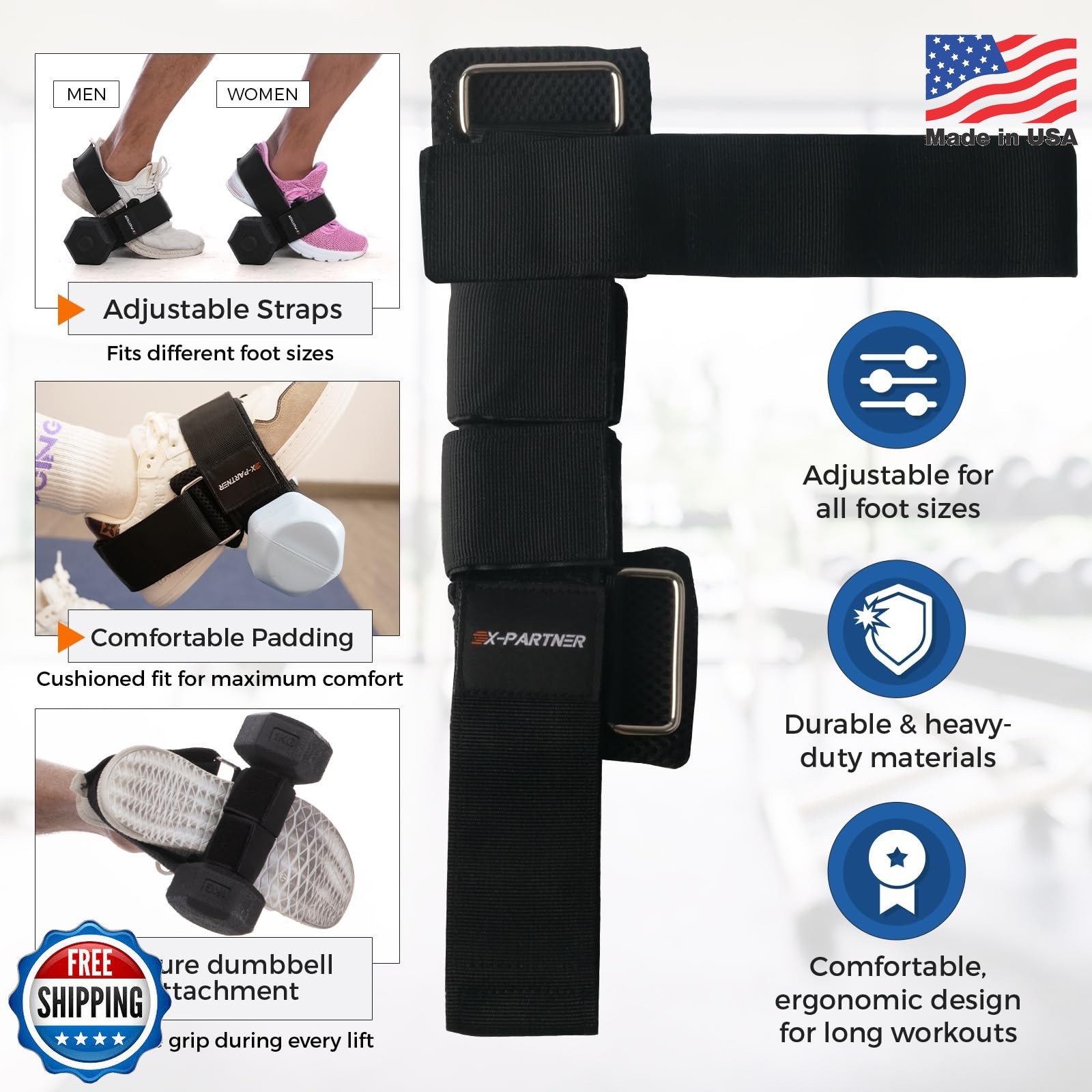 Monkey Foot Dumbbell Attachment for Glute Kickbacks & Leg Workouts, Adjustable A