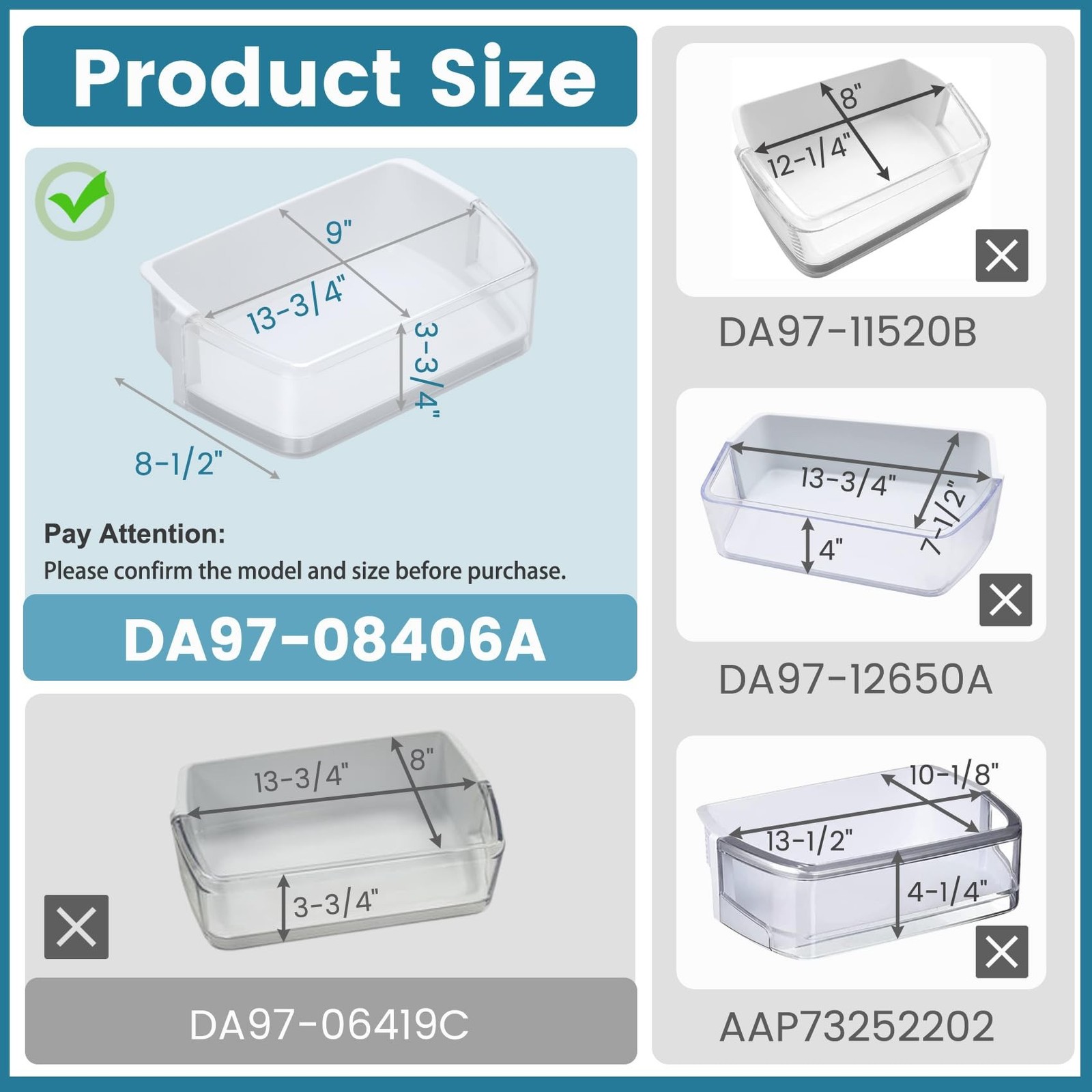 Upgraded DA97-08406A, DA97-08406B/C Refrigerator Door Shelf Replacement for S...