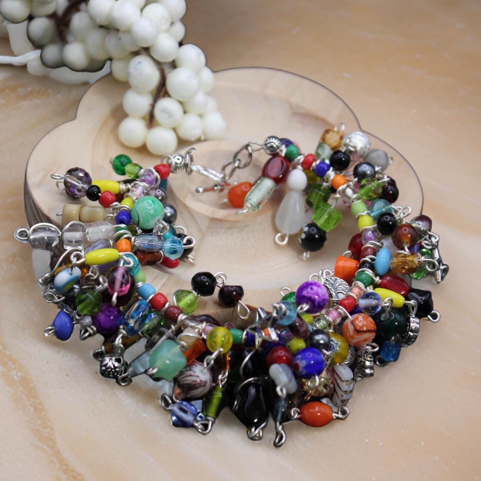 Beautiful Handmade Glass Beads Bracelet