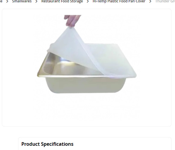 Thunder Group PLFS7120 Lid Fits 1/2 Size GN Or Steam Pans High-heat