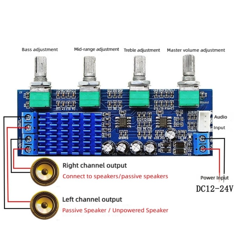 Stereo Amplifier Board for Compactly Customize Music Projects Passive Speakers